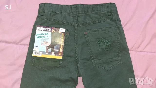 Детски зелени дънки за момче, нови, размер 146, снимка 2 - Детски панталони и дънки - 28708599