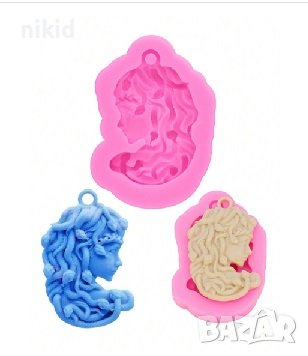 Жена със змийска коса змии силиконов молд форма фондан висулка