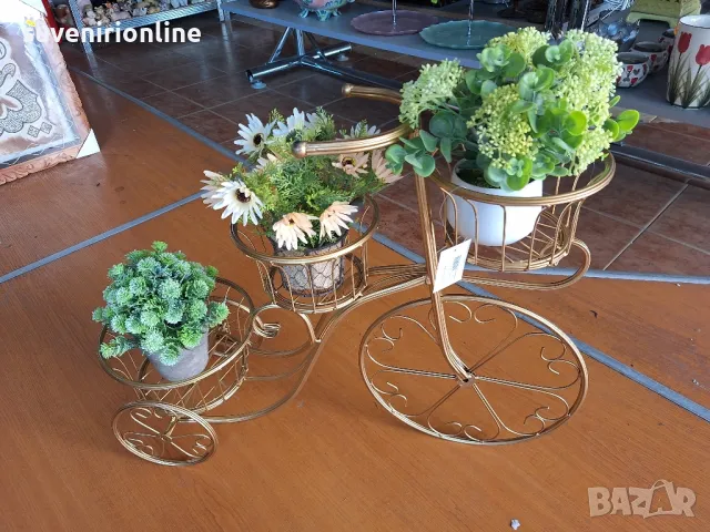метален цветарник колело, снимка 5 - Градински мебели, декорация  - 50410667