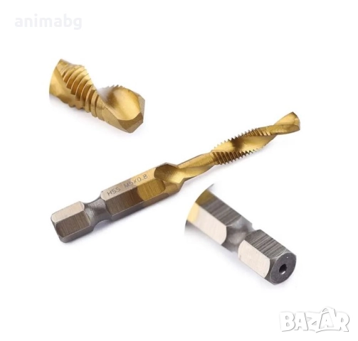 ANIMABG Комплект свредла с шестостенна опашка и титаниево покритие, M3, M4, M5, M6, M8, M10, снимка 4 - Други инструменти - 52558062