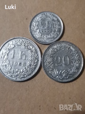 3 монети от Швейцария, Helvetica, Helvetia, снимка 1 - Нумизматика и бонистика - 43186048
