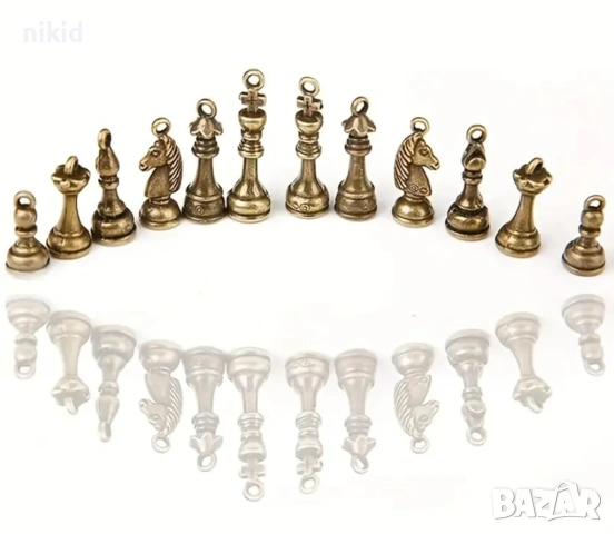 6 бр Шахматни шахматна шах метални висулки за бижу бижута колие обеци , снимка 6 - Други - 53397694