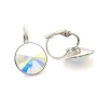 Висящи обеци Сваровски , кръгли камъни 12 мм - Aurora Borealis, снимка 2