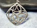 АРТИСТИЧЕН АЖУРЕН СРЕБЪРЕН МЕДАЛЬОН СРЕБРО 925 ФЕШЪН БИЖУ ПЕНДАНТ 41946, снимка 4