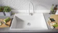 Бяла кухненска мивка от гранит Осло 80 Премиум 780 x 530 мм, снимка 3