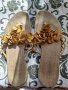 италиански чехли с цветчета естествена кожа, снимка 1 - Чехли - 43057127