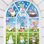 Нови стикери за прозорец Декорация за Великден за многократна употреба Яйца Зайче Джудже 