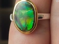 СРЕБЪРЕН ПРЪСТЕН С АМОЛИТ (АЛБЪРТА, КАНАДА), снимка 5