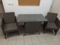 Маса+два стола-синтетичен ратан, снимка 1 - Маси - 33002435