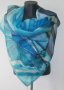 Ръчно рисуван копринен шал ЛАЗУРНО, снимка 2