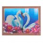3376 Диамантен гоблен с дървена рамка Нощ/Лебеди 30x40cm, снимка 2