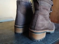 Италиански дамски боти, велур, кожа - 38, снимка 4