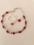 Сребърен комплект с червени камъни, снимка 2