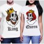 Tениски за влюбени - King & Queen Skull, снимка 1 - Тениски - 27889368