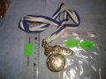 СТАР ПОЗЛАТЕН СПОРТЕН МЕДАЛ с ЛЕНТА ФУТБОЛ ЗЛАТНА ТОПКА ОБУВКА 30648, снимка 3