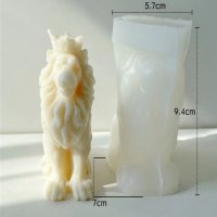 3D Кралски Лъв с корона цилиндър силиконов молд форма калъп фондан гипс смола шоколад декор свещ, снимка 2 - Форми - 43872472