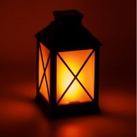 Соларен фенер с изкуствен пламък, черен, снимка 2 - Декорация за дома - 32631362