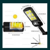 Соларна улична лампа 6 LED COB със сензор за движение, снимка 2 - Лед осветление - 33375378