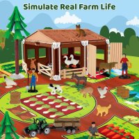 Голям комплект детска ферма с килим за игра, снимка 8 - Фигурки - 43302171