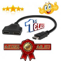 HDMI сплитер кабел HD 1080P 4K видео адаптер 1 вход 2 изходен порт Hub за X-box PS3/4/5 DVD HDTV PC , снимка 5 - Приемници и антени - 35214433