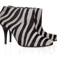 Stella McCartney Animal Zebra Patterned Canvas Ankle Дамски Обувки с Ток размер 36, снимка 1 - Дамски обувки на ток - 43122167