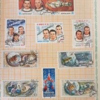 Стар колекционерски албум с марки от СССР на тема Космос, снимка 8 - Филателия - 38206382