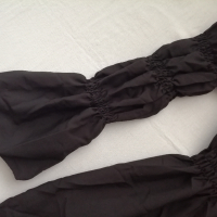 Дамска къса рокля с дълги буфан ръкави в черен цвят р-р S, снимка 7 - Рокли - 44863522