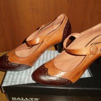 Красиво съчетание на цветове- обувки " Ballys" в кафяв цвятс каишка- заделова дама--за деловата дама, снимка 3 - Дамски елегантни обувки - 26559463