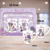 Комплект от 2 броя чашки с 2 броя лъжички, 300ML, снимка 1 - Чаши - 44082091