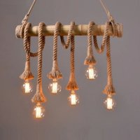 Бамбукова електрическа висяща лампа, креативна декорация., снимка 1 - Лампи за таван - 43883131