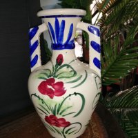 Стара ваза ръчнорисувана, снимка 1 - Вази - 38473495