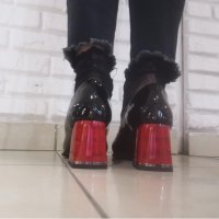 Дамски обувки D 455 black/red, снимка 3 - Дамски елегантни обувки - 40630893