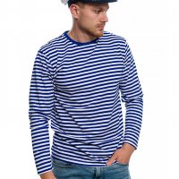 Нов мъжки моряшки комплект: моряшка блуза с дълъг ръкав и капитанска шапка, снимка 8 - Блузи - 32771009