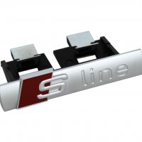 Емблема предна решетка за AUDI Sline S-line АУДИ Сив Мат Матирана, снимка 1 - Аксесоари и консумативи - 27644477