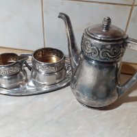 Страхотен даски дебело посребрен сет за чай Eneret Astral, снимка 1 - Антикварни и старинни предмети - 43626250