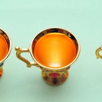Изящни декоративни метални чашки или лампа на Аладин, снимка 6 - Декорация за дома - 43518055
