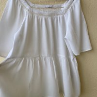 Бяла лятна блуза VILA - М, снимка 5 - Туники - 39497547