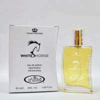 Дълготраен арабски парфюм White Horse  на Al Rehab 50 ml Mандарини, портокали, цитрусови плодове, снимка 2 - Унисекс парфюми - 44877756