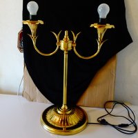 Настолна лампа от месинг с позлата 4.5 кг. , снимка 1 - Настолни лампи - 32473457