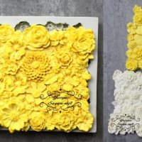 Огромен микс пано цветя силиконов молд форма декорация торта фондан, снимка 1 - Форми - 27653305