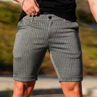 Мъжки вталени карирани ежедневни къси панталони голям размер, 5цвята - 023, снимка 3 - Къси панталони - 40804621