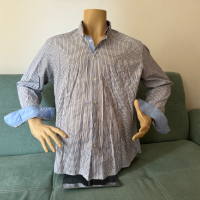 "Frant" / "Франт" – нова стилна раирана мъжка риза, с дълъг ръкав, XL, блуза, топ, мъжки ризи, снимка 1 - Ризи - 44882401