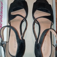 Официални черни обувки/сандали на ток, снимка 2 - Дамски обувки на ток - 39873856