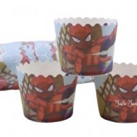 10 бр Спайдърмен spiderman хартиени кошнички капсули поставки чашки за кексчета мъфини, снимка 1 - Други - 37972659