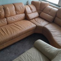 Ъглов диван естествена кожа, снимка 5 - Дивани и мека мебел - 37912474