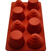 4 кексчета кексче мъфин от 2 части капсули кошнички с капак сладолед силиконов молд, снимка 1 - Форми - 33358059