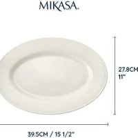 Нов Елегантен Овален Поднос Чиния Mikasa 39cm Подарък, снимка 2 - Други стоки за дома - 43297678