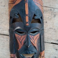Дървена африканска маска, снимка 4 - Статуетки - 36688076