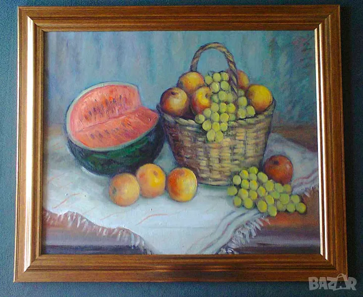  Натюрморт, маслени бои, стара картина, снимка 1