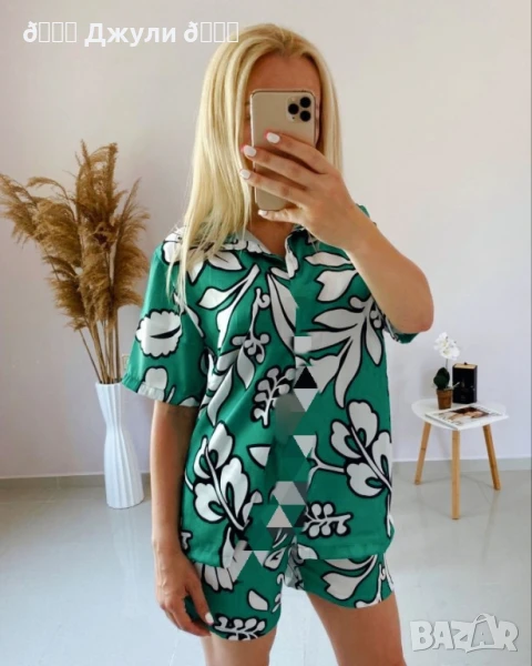 Летен сет от естествена коприна, снимка 1